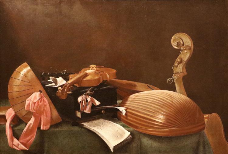 Still Life with Musical Instruments,Evaristo Baschenis,60x40cm