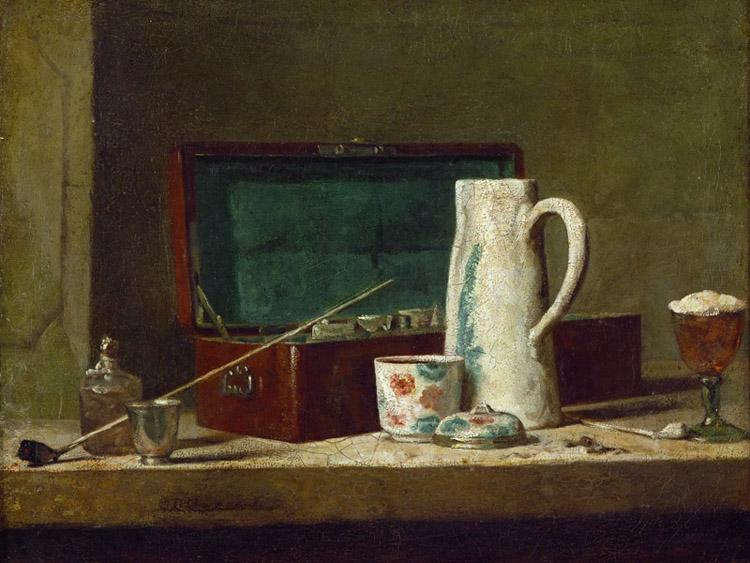 Still-Life with Pipe an,jean-Baptiste-Simeon Chardin,32.5x40cm