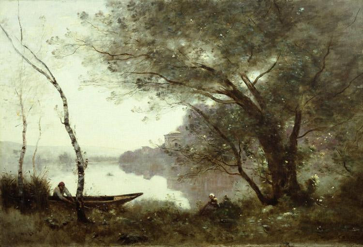 THe boatman of mortefontaine,Jean Baptiste Camille Corot,60x40cm