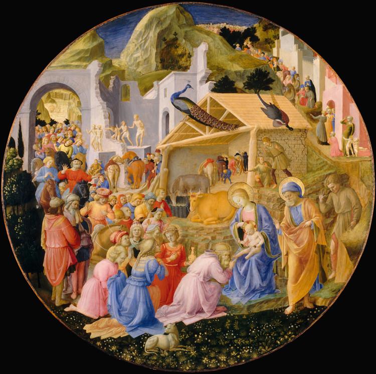 The Adoration of the Magi,Fra Filippo Lippi,50x50cm