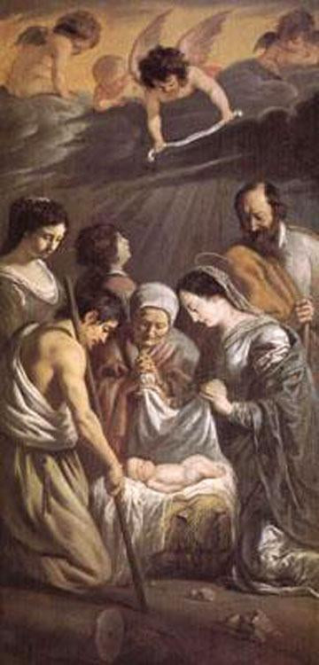 The Adoration of the Shepherds,Louis Le Nain,80x40cm