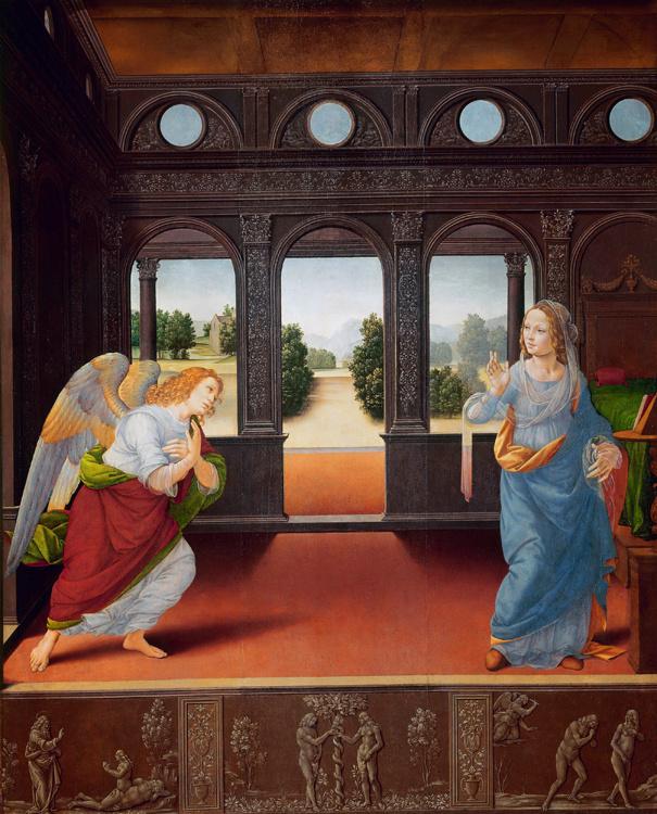 The Annunciation,Lorenzo di Credi,50x40cm
