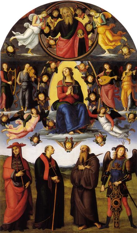 The Assumption of the Virgin with Saints,Pietro Perugino,60x40cm