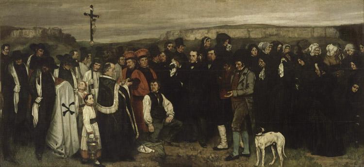 The Burial at Ornans,Gustave Courbet,80x40cm