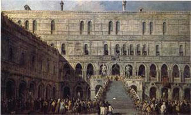 The Coronation of the Doge on the Staircase,Francesco Guardi,60x40cm