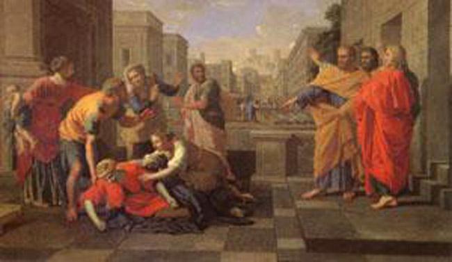 The Death of Sapphira,Nicolas Poussin,60x40cm