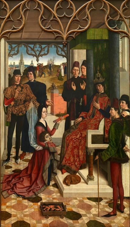 The Empress's Ordeal by Fire in front of,Dieric Bouts,60x34cm
