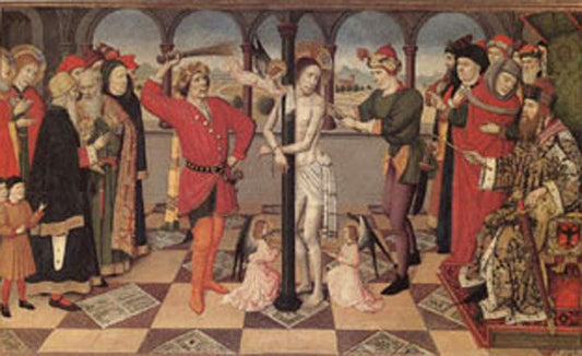 The Flagellation The Four Symbols of the Evangelists, Jaime Huguet