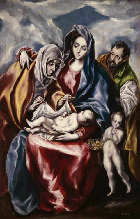 The Holy Family with St Anne and the Young St,El Greco,60x38cm