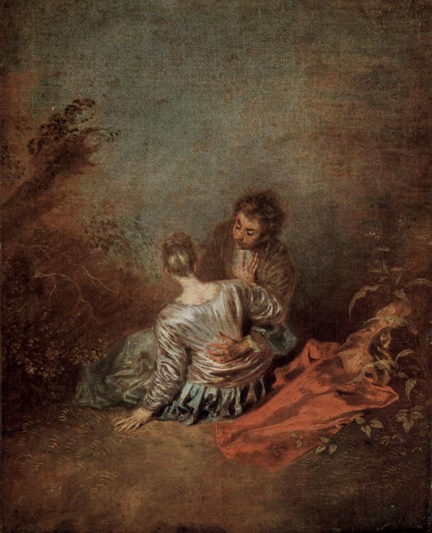 The Indiscretion,Jean-Antoine Watteau,50x40cm