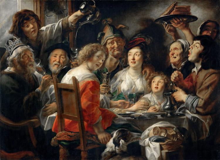 The King Drinks Celebration of the Feast,Jacob Jordaens,50x40cm
