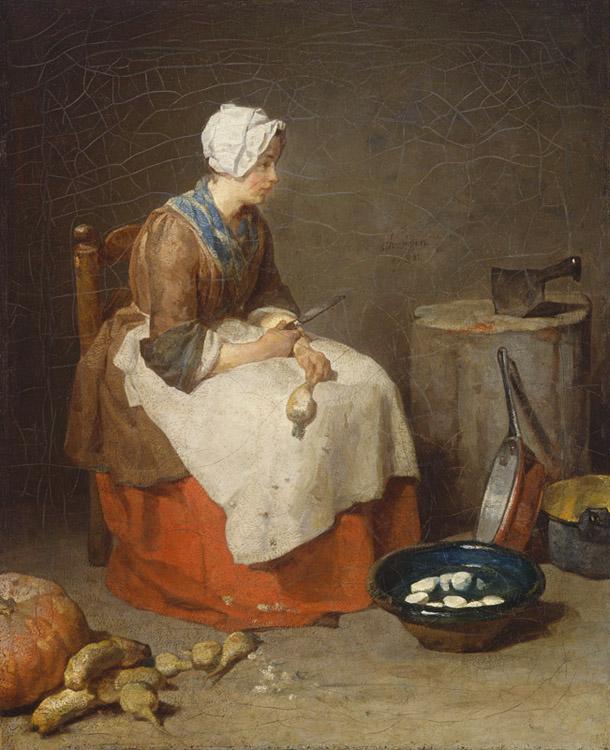 The Kitchen Maid,Jean Baptiste Simeon Chardin,50x40cm
