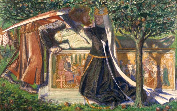 The Last Meeting of,Dante Gabriel Rossetti,23.5x36.8cm