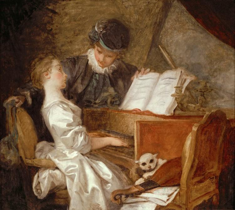 The Music Lesson,Jean Honore Fragonard,50x45cm