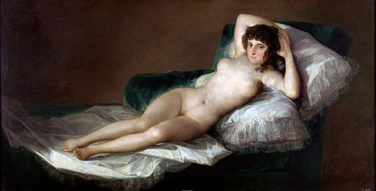 The Naked Maja,Francisco Jose de Goya,80x40cm