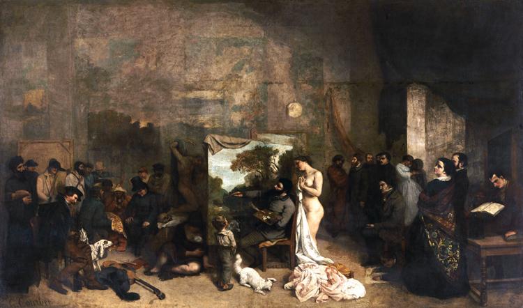 The Painter's Studio A Real Allegory,Gustave Courbet,60x35cm