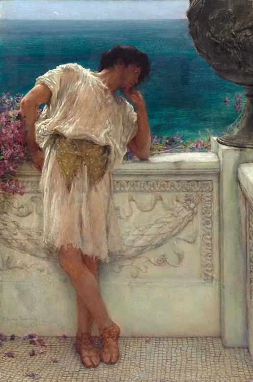 The Poet Gallus Dreaming,Alma-Tadema Sir Lawrence,23.5x16.3cm