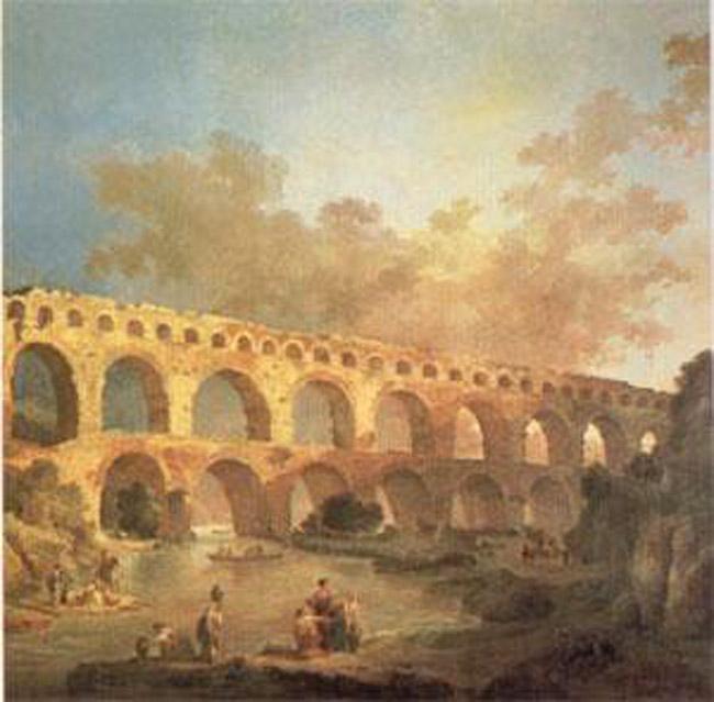 The Pont du Gard,ROBERT Hubert,50x50cm