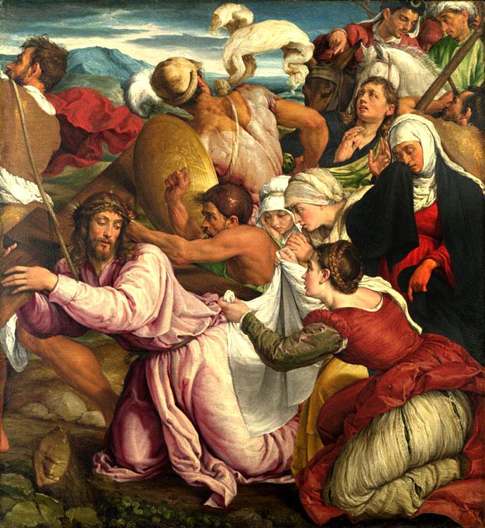 The Procession to Calvary,Jacopo Bassano,50x46cm