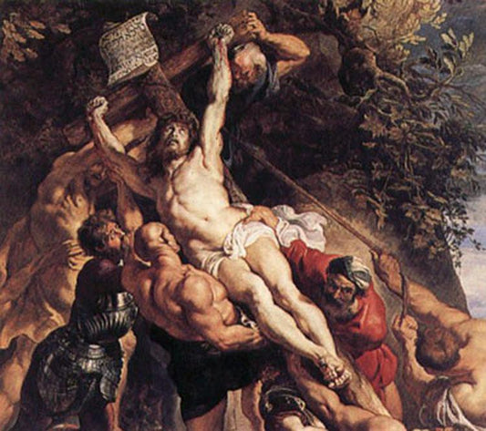 The Raishing of the Cross,Peter Paul Rubens, 60x50 cm