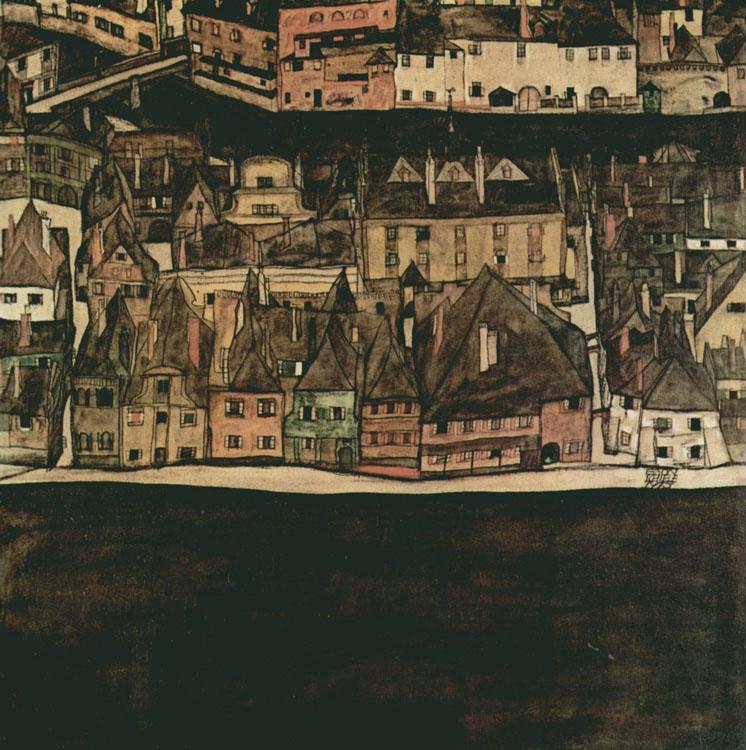The Samll city III,Egon Schiele,50x50cm