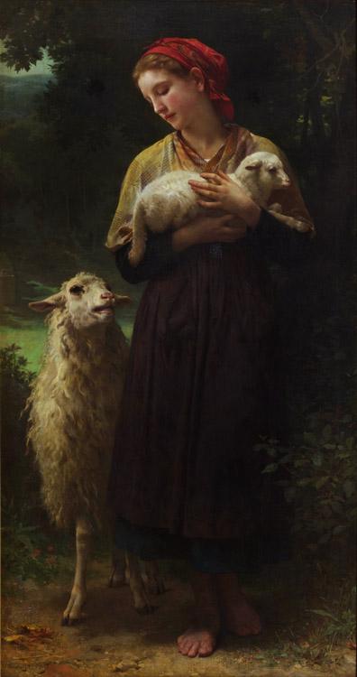 The Shepherdess,Adolphe William Bouguereau,80x40cm
