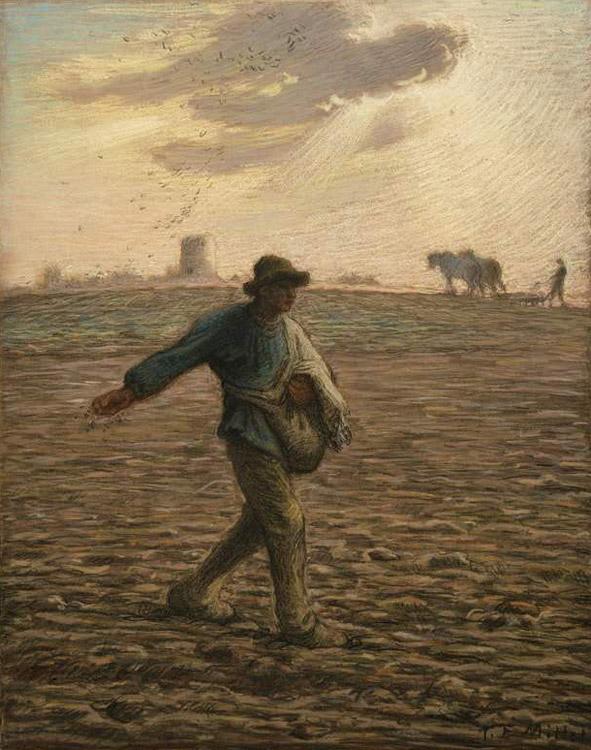 The Sower,Jean Francois Millet,30.8x24.5cm