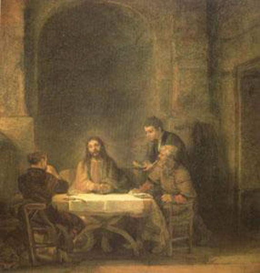 The Supper at Emmaus,REMBRANDT Harmenszoon van Rijn,50x50cm