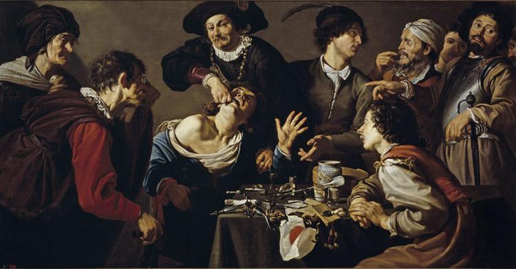 The Tooth-puller,Theodoor Rombouts,80x40cm