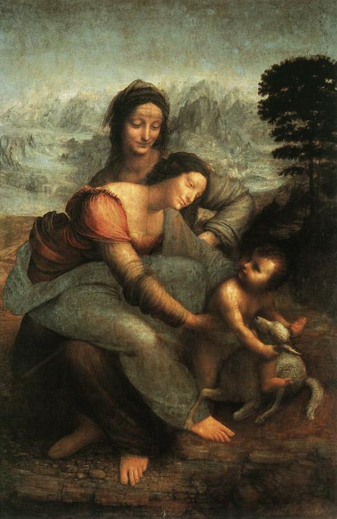 The Virgin and St Anne,LEONARDO da Vinci,60x40cm
