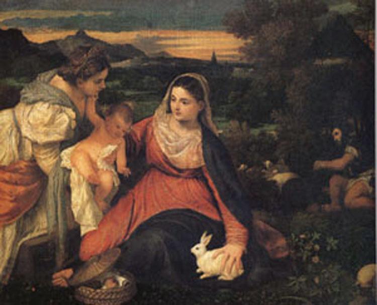 The Virgin with the Rabitl , Titian, 40x50 cm