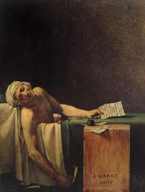 The death of marat,Jacques-Louis David,50x40cm