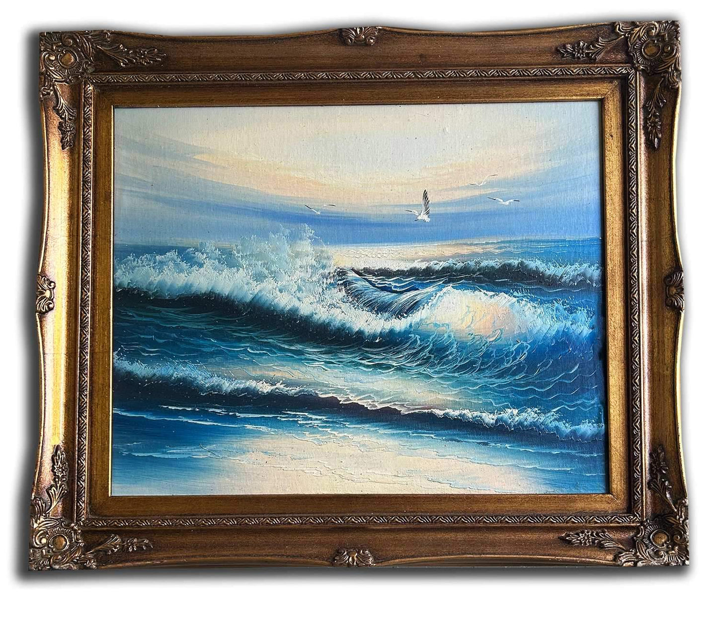 The sea, hand-painted oil painting, 54x64 cm or 21x25 ins