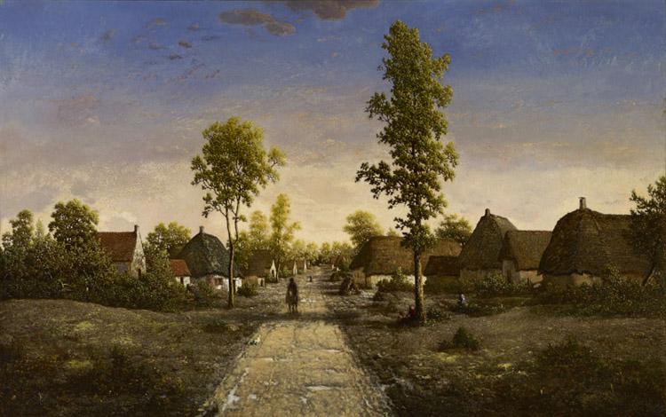 The village of becquigny,Theodore Rousseau,60x40cm