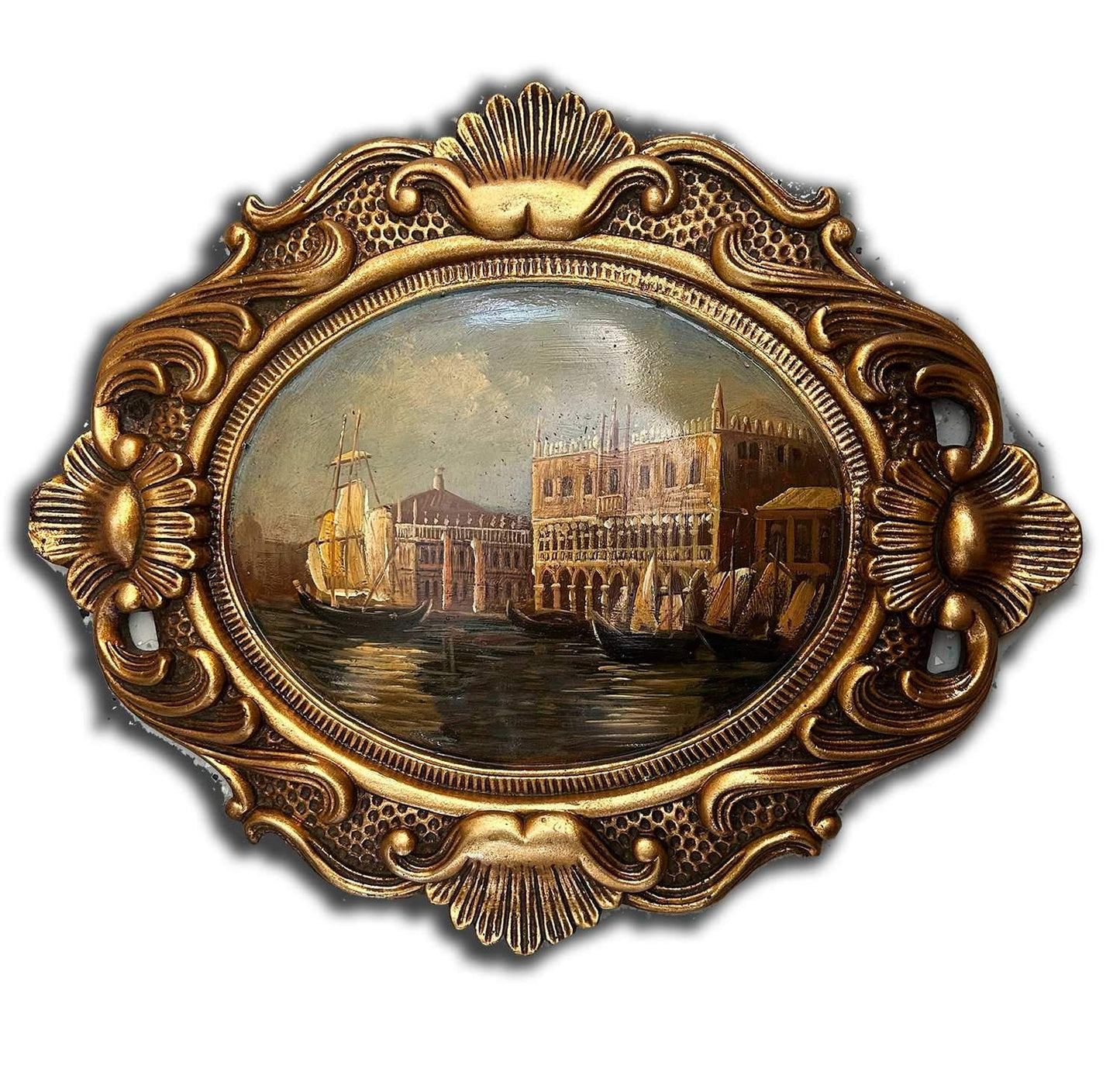 Venice painting with fantastic frame, inner size 20x25 cm