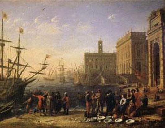 View of a Port with the Capitol,Claude Lorrain,56x72cm