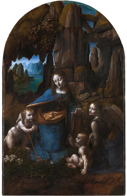 Virgin of the Rocks,completed,LEONARDO da Vinci,60x40cm