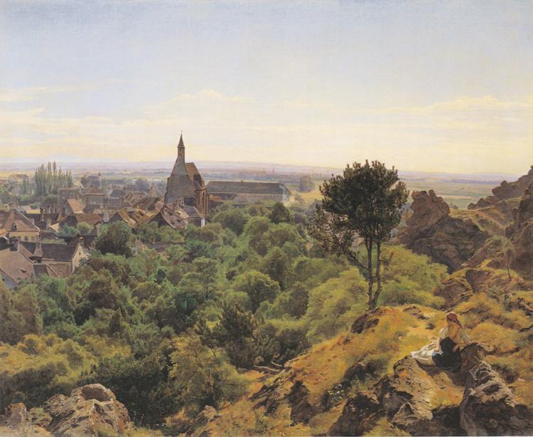 Waldmuller View of Modling,Ferdinand Georg Waldmuller,50x40cm