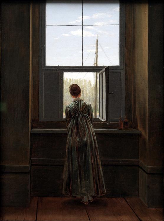 Woman at a Window,Caspar David Friedrich,44x37cm