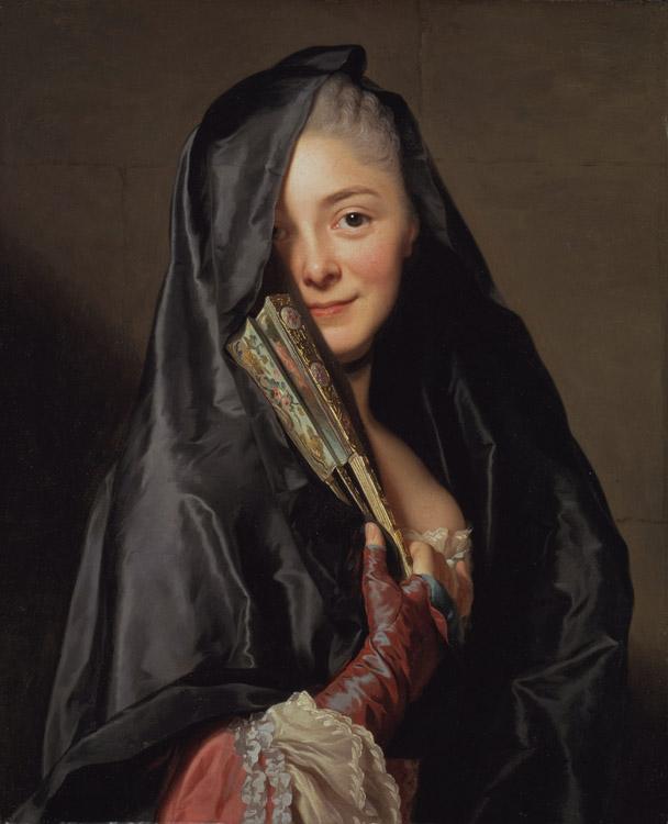 Woman with a Veil:Marie Suzanne Roslin,Alexander Roslin,50x40cm
