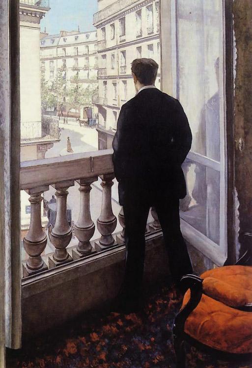 Young Man at His Window,Gustave Caillebotte,60x40cm