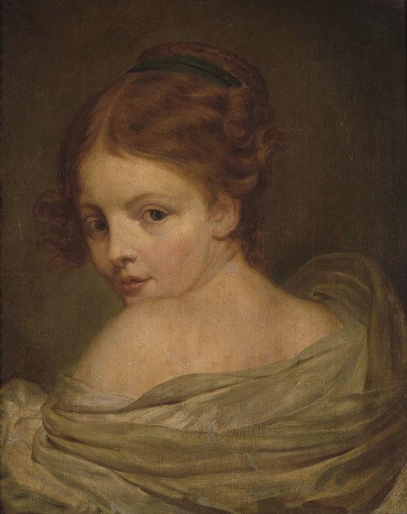 Young Woman Seen from the Back,Jean Baptiste Greuze,50x40cm