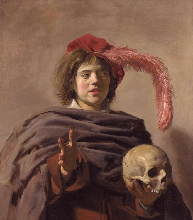 Young man with a skull,Frans Hals,50x44cm