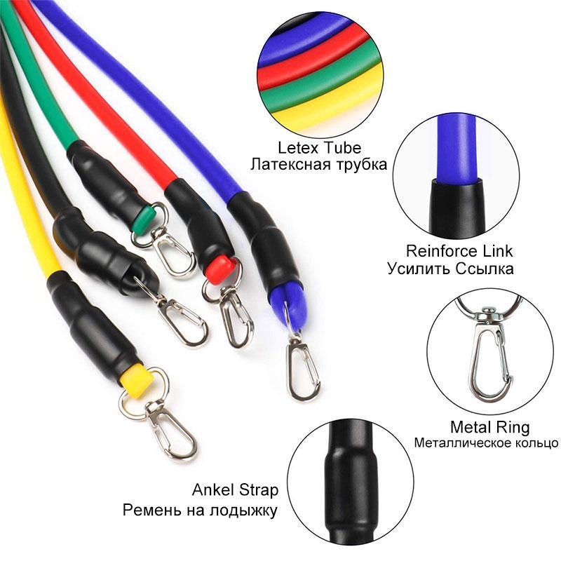 11PCS yoga resistance rope