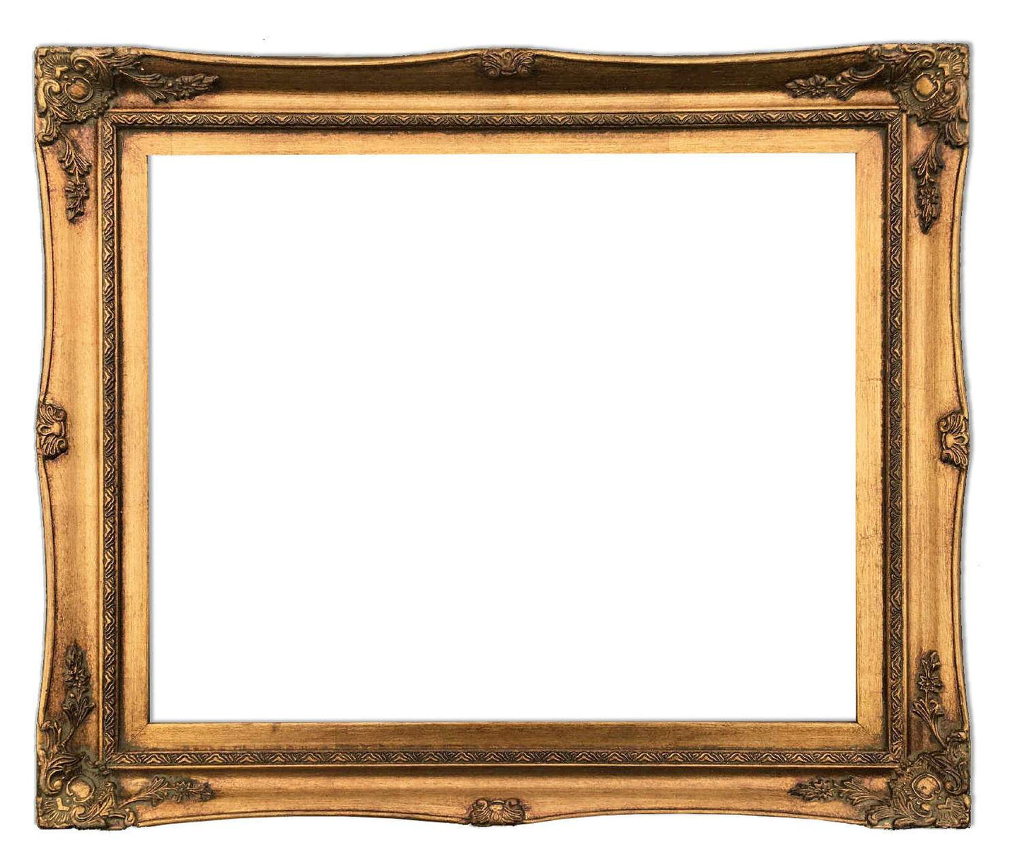 16x20 ins or 40x50 cm, wooden frame in golden color