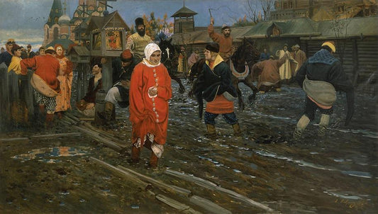 17-century Moscow street on public holiday, Andrei Ryabushkin