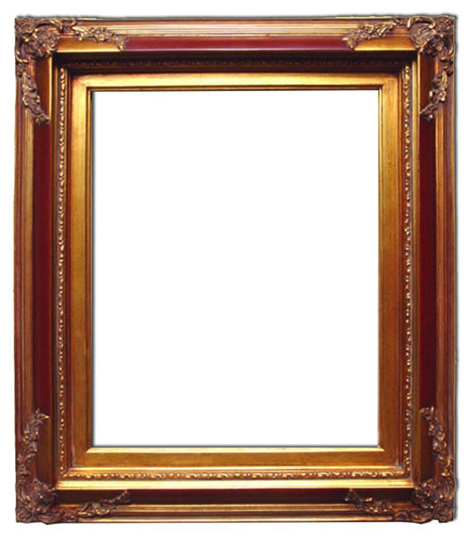 20x24 ins or 50x60 cm, Wooden frame in golden color