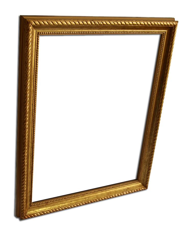 25x30 cm or 10x12 ins, golden frame with mirror