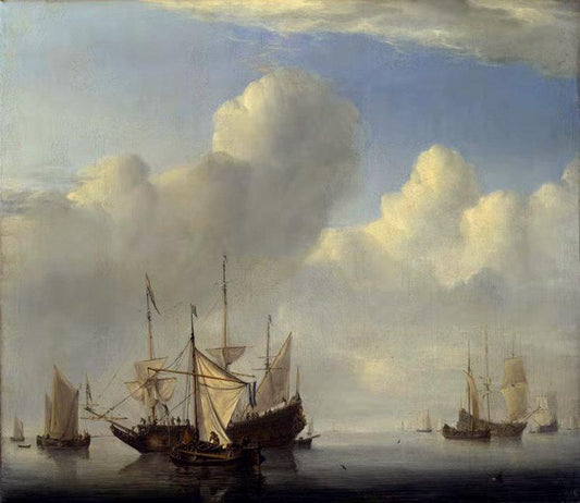 A Dutch Ship Coming to Anchor and,Willem van de Velde,50x43cm