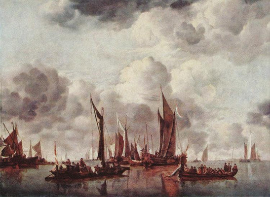 A Dutch Yacht Firing a Salute as a,Jan van de Cappelle,50x36cm